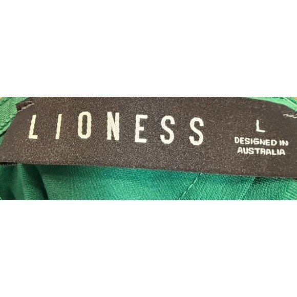 Lioness‎ Green Satin Cowl Neck Midi Dress W/ Slit Y2K Party Bachelorette - Picture 7 of 9